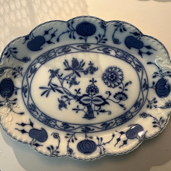 Blue Onion 14"x10.5" Serving Platter Holland Johnson Bros England FLAWLESS - Picture 2 of 6